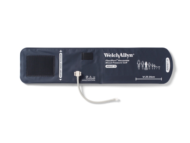 A product image of the flexiport reusable blood pressure cuffs.