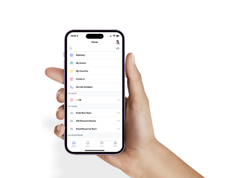 An image of the Voalte Mobile dashboard.