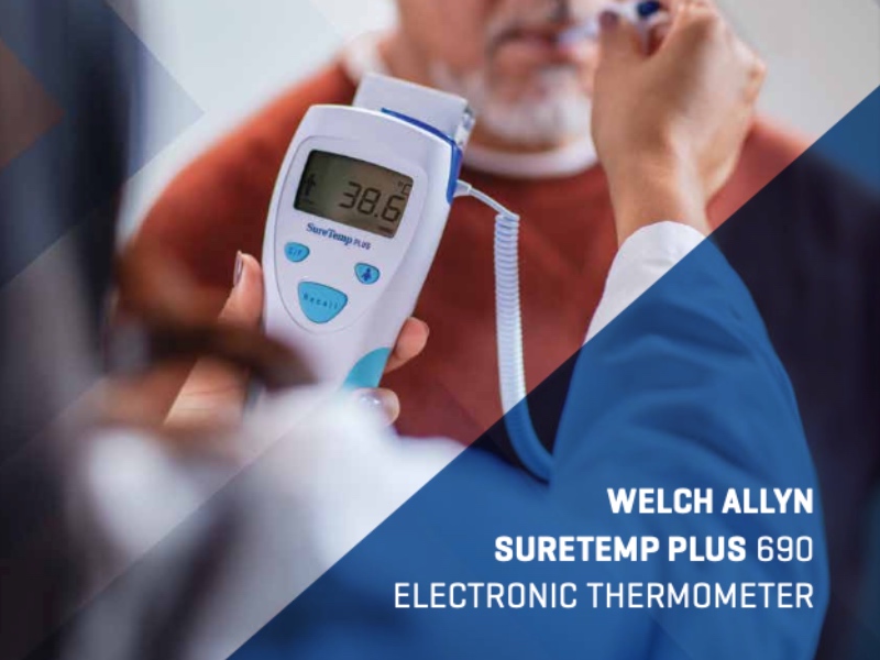 A doctor using the Suretemp Plus 690 thermometer.