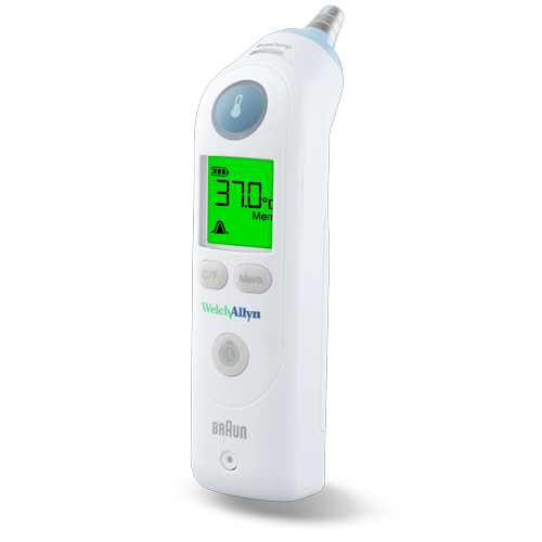 A product image of the Braun Pro 600 Ear Thermometer.