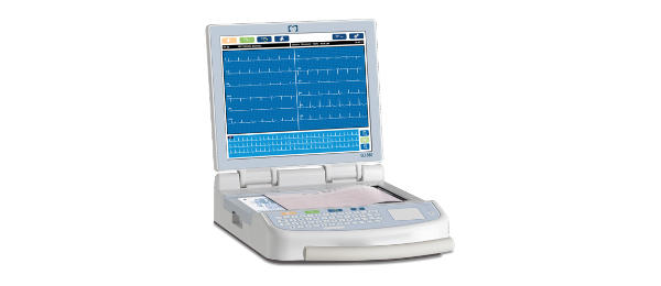 A product image of the Eli 380 Resting Electrocardiograph device.