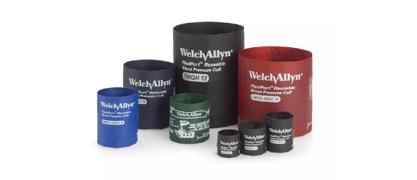 A product image of the flexiport reusable blood pressure cuffs.