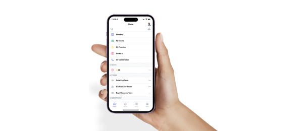 A product image for the Voalte Mobile features.