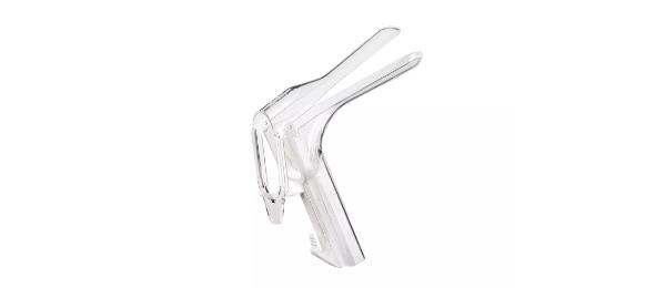 A product image of the Kleenspec Single Use Vaginal Specula.